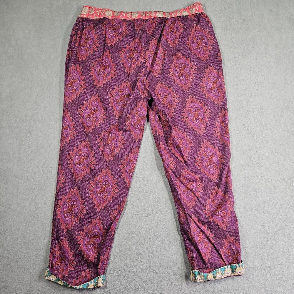 Sundance Leia Pants Womens Small Ikat Floral Drawstring Pockets Cropped Lot of 2 - Picture 12 of 15